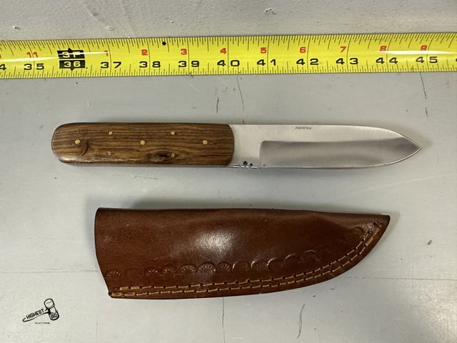 Lot 91-6189 - 8" KNIFE WITH LEATHER COVER