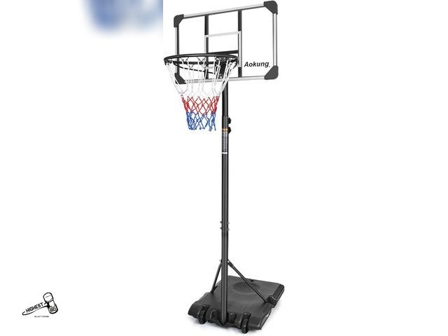 Lot 91-10167 - New Teenagers Height Adjustable 5.6-7 'Basket 28" Backboard Portable Basket System for Indoor and Ou...