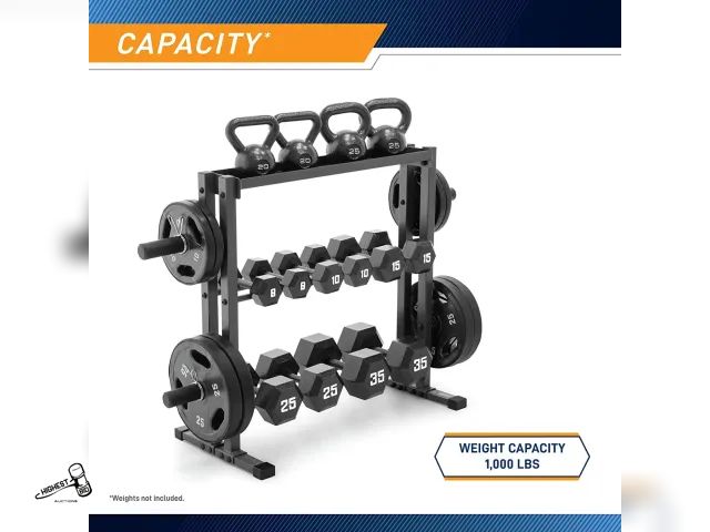 Lot 91-9430 - New CAP COMBO WEIGHT STORAGE RACK - HOLDS DUMBBELLS &amp; KETTLEBELLS - 2" OLYMPIC WEIGHTS - MAXIMUM...
