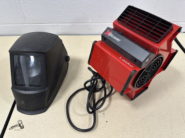 Lot 91-10320 - 1 WELDING MASK 1 LASKO XBLOWER 3 SPEED FAN WITH 2 USB PORTS  1 POWER OUTLET