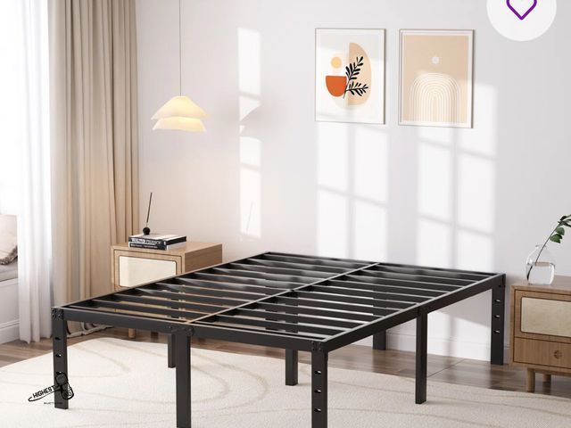 Lot 91-6406 - 14 INCH QUEEN BED FRAME - HEAVY DUTY ROUNDED CORNER LEGS PLATFORM BED FRAME - QUEEN SIZE - EASY ASSE...