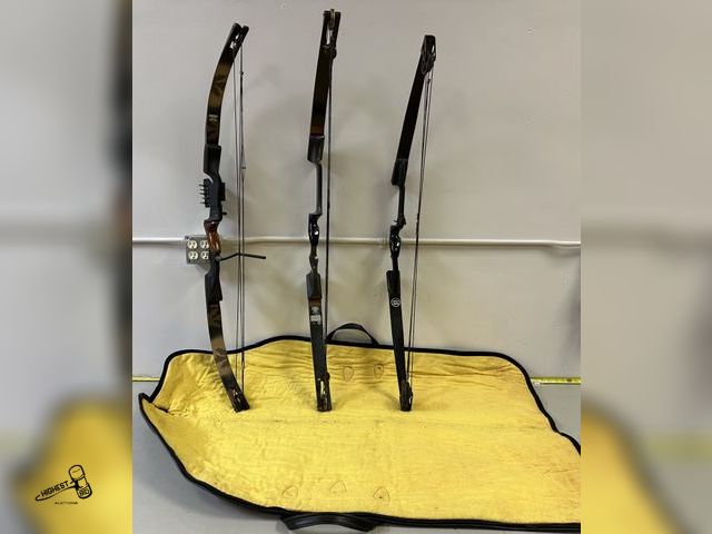 Lot 91-10411 - 3 COMPOUND BOWS WITH CASE - CAM CORE - COUGAR MAGNUM - FALCON