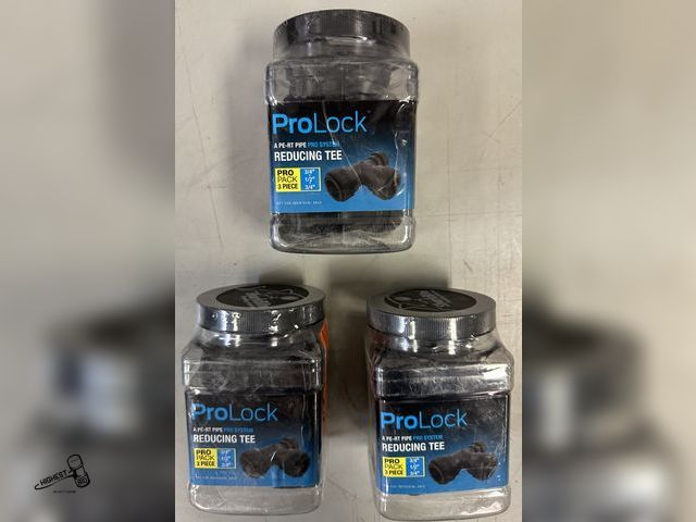 Lot 91-8148 - SHARK BITE PRO LOCK - 3/4" X 1/2" X 3/4" REDUCING TEE - 3 NEW CONTAINERS QTY 3 IN EACH