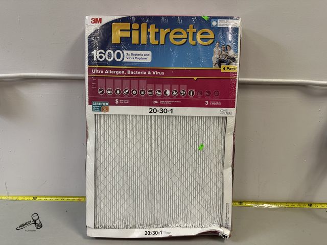 Lot 91-9107 - 20 X 30 X 1 3M FILTRETE 1600 - 4 PACK
