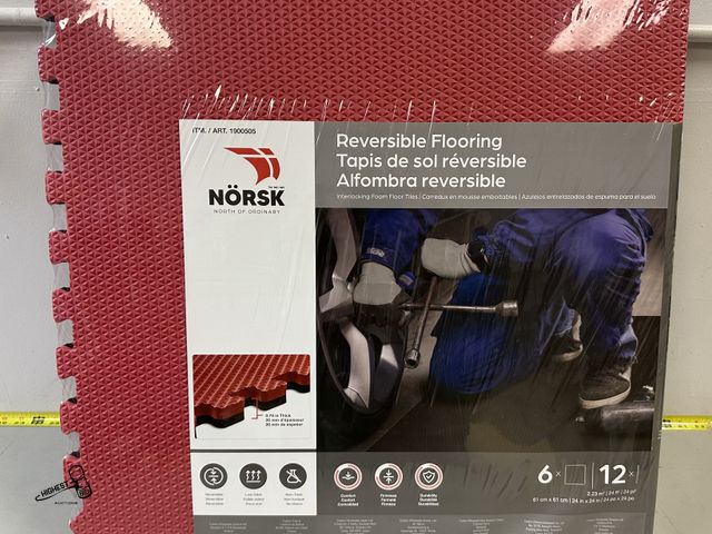 Lot 91-8888 - New NORSK REVERSIBLE FLOORING INTERLOCKING FLOOR TILES 24 SQAURE FEET TOTAL