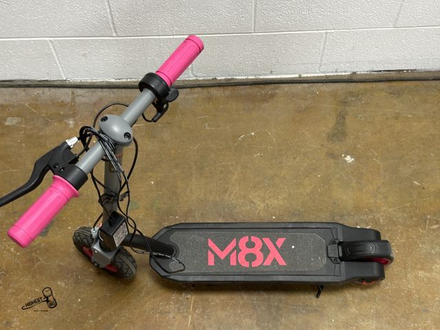 Lot 91-9782 - MSRP $80 M8TRX SPORTS Pink 24 Volt Kids Electric Scooter, 8" Air Filled Tire, Speeds up to 10mph, Ki...