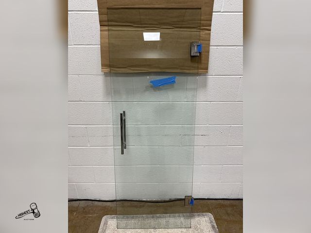Lot 91-8266 - GLASS SHOWER DOOR - UNIVERSAL SWING LEFT OR RIGHT MOUNTED - 24" X 66" X 3/8" THICK CHROME HANDLES ON...