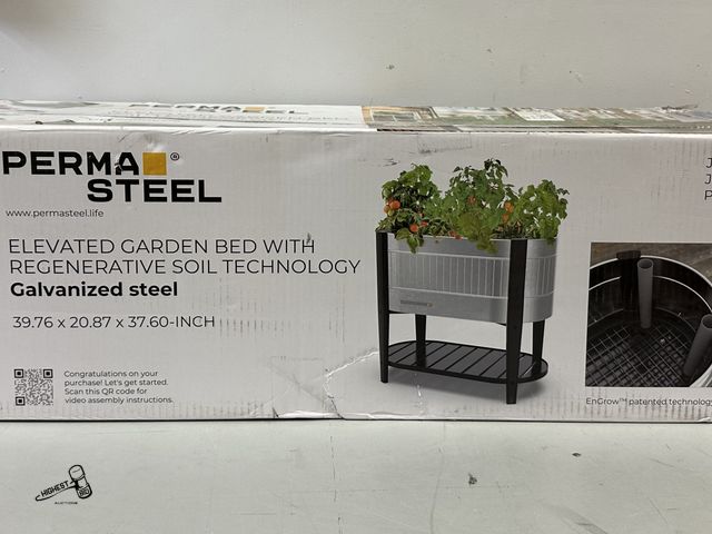 Lot 91-8566 - PERMA STEEL ELEVATED GARDEN BED WITH REGENERATIVE SOIL TECHNOLOGY - GALVANIZED STEEL TO LAST FOREVER...