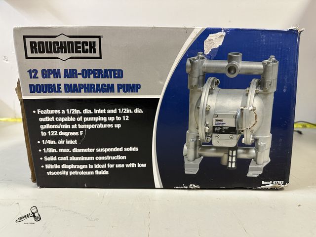 Lot 91-7989 - ROUGHNECK 12GPM AIR OPERATED DOUBLE DIAPHRAGM PUMP NEW IN BOX