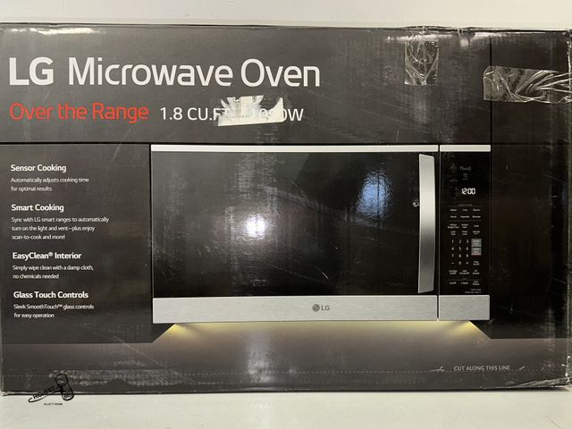Lot 91-8918 - New LG MVEM18125F Microwave Oven MSRP$499.00 1.8 cu. ft. 30 in. W Smart Over the Range Microwave Ove...