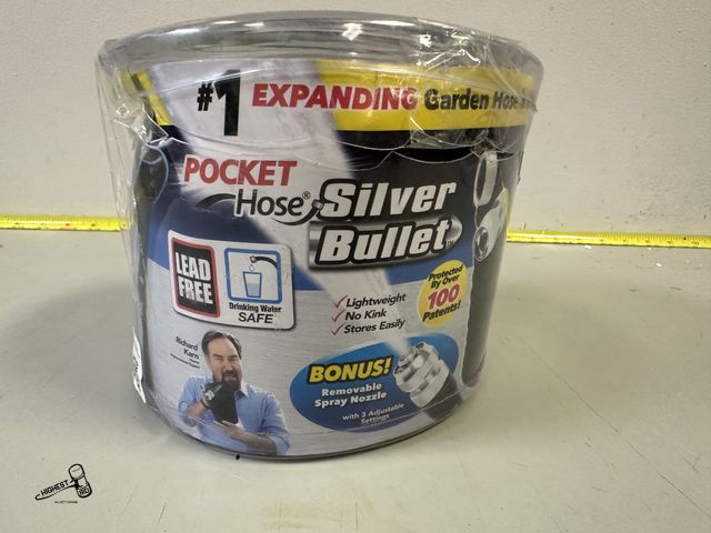 Lot 91-7281 - SILVER BULLET EXPANDABLE 50 FEET X 3/4" POCKET HOSE - LIGHTWEIGHT - NO KINK - STORES EASILY - 3 SPRA...