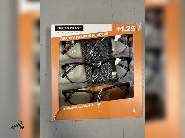 Lot 91-6264 - DESIGN OPTICS BY FOSTER GRANT KIERSEY PLASTIC SQUARE READING GLASSES 3 PACK - +1.25 - OFFER UV PROTE...