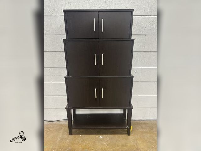 Lot 91-8196 - STACKED ACCENT CABINET WITH SHELF 56" TALL X 31" WIDE X 12" DEEP