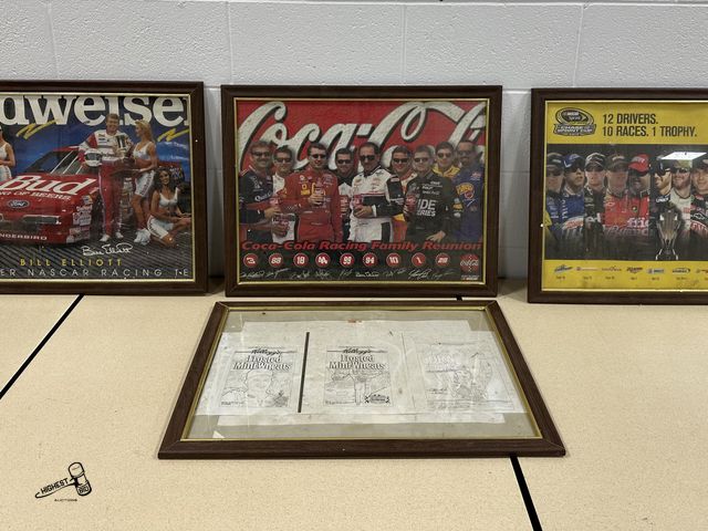 Lot 91-6704 - 4 NASCAR COLLECTIBLE PICTURE FRAMES (26" X 20" EACH) - BILL ELLIOT, COCA COLA RACING REUNION, CHASE ...