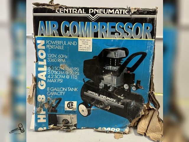 Lot 91-9025 - New CENTRAL PNEUMATIC AIR COMPRESSOR 2H.P. 8 GALLON