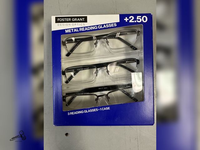 Lot 91-6266 - DESIGN OPTICS BY FOSTER GRANT LYDENSEMI RIMLESS RECTANGULAR READING GLASSES 3 PACK - +2.50 - SCRATCH...