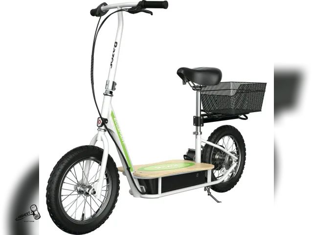 Lot 91-9503 - New MSRP $ 854.99 Razor EcoSmart Metro Electric Economical Green Scooter with Seat &amp; CHARGER IN ...