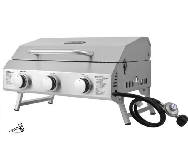 Lot 91-6508 - NXR 3 BURNER PORTABLE GAS GRILL - 24,000 TOTAL BTU - 312 SQUARE INCH TOTAL GRILLING AREA - RELIABLE ...