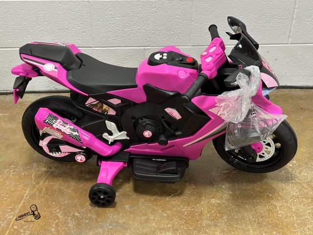 Lot 91-10224 - New MSRP $118.00 Barbie by Flybar, 6-Volt Ride-On Motorcycle, for Kids, Ages 3+, up to 65 lbs, WITH ...