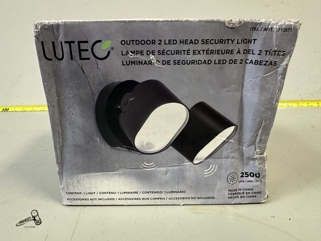 Lot 91-6937 - LUTEC OUTDOOR 2 HEAD LED SECURITY LIGHT - 120 DEGREE VERTICAL / 360 DEGREE HORIZONTIAL - WHITE LED 5...