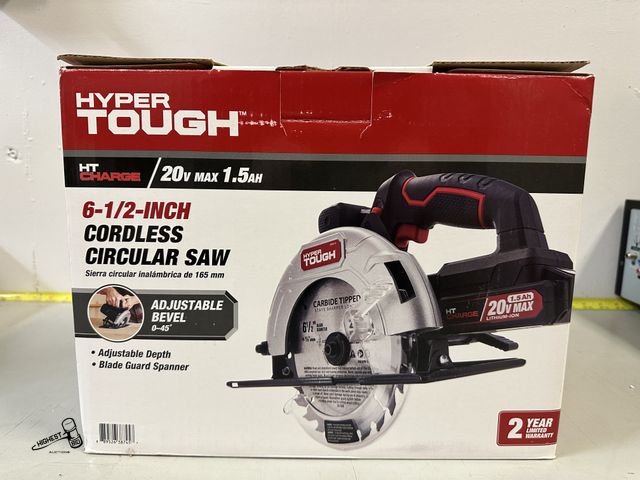 Lot 91-7981 - HYPER TOUGH 20VOLT 6 1/2" CORDLESS CIRCULAR SAW WITH BATTERY