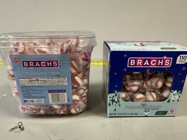 Lot 91-8817 - BRACHS SOFT PEPPERMINT CANDY, 2 UNOPENED PACKS, 3.3LB &amp; 310 PCS TOTAL GOOD TO JUNE &amp; MARCH 2...