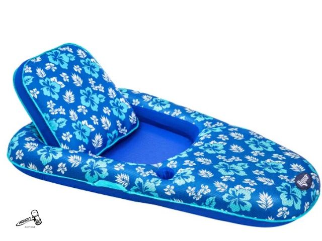 Lot 91-6343 - 4 AQUA LUXURY POOL LOUNGERS - RECLINER OR TANNER POSITION - ADJUSTBALE BACKREST - LOUNGE FOLDS DOWN ...