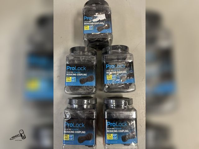 Lot 91-8144 - SHARK BITE PRO LOCK - 3/4" X 1/2" REDUCING COUPLING - 5 NEW CONTAINERS QTY 6 IN EACH
