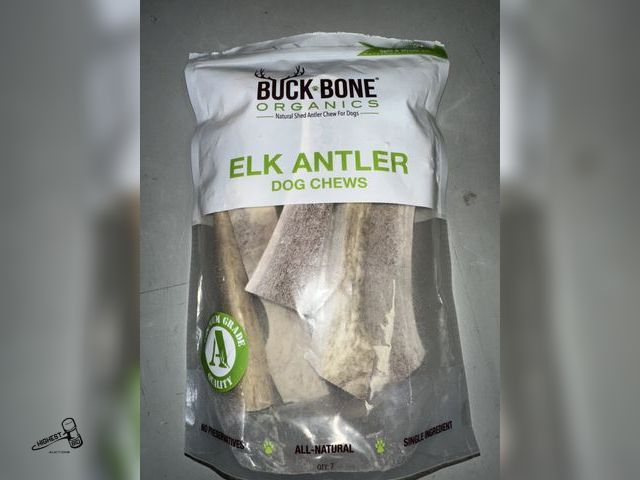 Lot 91-8484 - ELK ANTLER DOG CHEWS - BUCK BONE ORGANICS - NATURAL SHED ANTLER CHEW FOR DOGS - OPEN PACK ONLY MISSI...