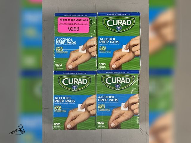 Lot 91-9293 - CURAD ALCOHOL PREP PADS 4 BOXES OF 100 1 PACKAGE WAS OPENED AND 2 PADS WERE USED - 398 TOTAL PADS