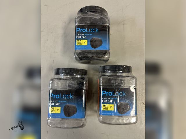 Lot 91-8155 - SHARK BITE PRO LOCK - 1" END CAP - 3 NEW CONTAINERS QTY 3 IN EACH