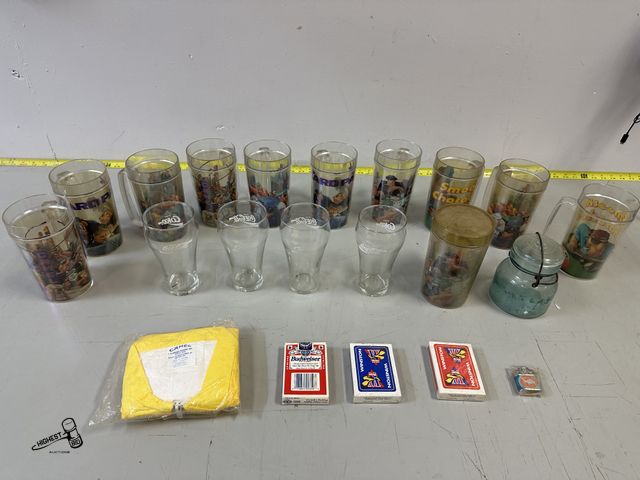 Lot 91-8826 - VINTAGE COLLECTION - 11 CAMEL COLLECTORS CUPS 1 NEW IN PLASTIC MADE UPSIDE DOWN - CAMEL FLINT LIGHTE...