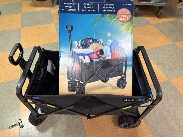 Lot 91-7069 - MAC SPORTS XL FOLDING WAGON WITH BRAKES - EASY FOLD, STEEL FRAME - BACK UNZIPS FOR LONGER CARGO - IN...