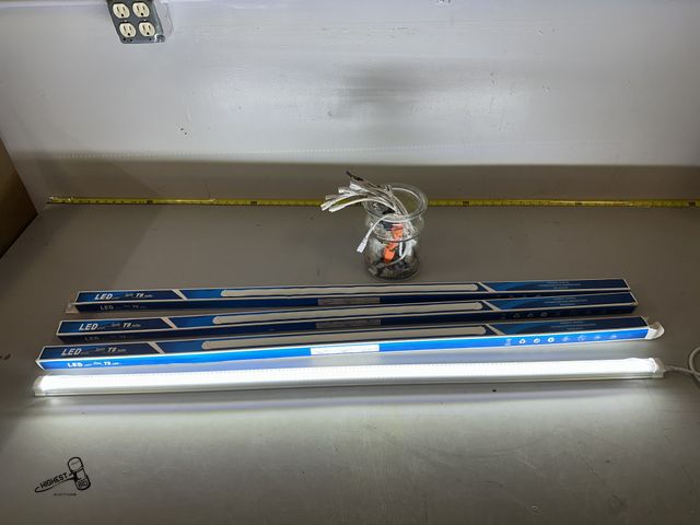 Lot 91-7410 - 3 - NEW 4 FOOT LED LIGHTS AND FIXTURES WITH ASSORTED CONNECTORS AND WIRES