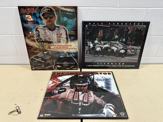 Lot 91-6706 - 3 DALE EARNHARDT NASCAR PICTURES - ONES A CLOCK - 16" X 20" EACH