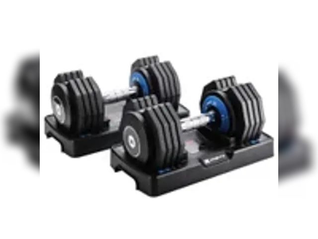 Lot 91-7019 - MSRP: $399.99 - XTERRA ADJUSTABLE DUMBBELLS SET - 55LBS WEIGHT SET - ONE HANDED TWIST WEIGHT SELECTI...
