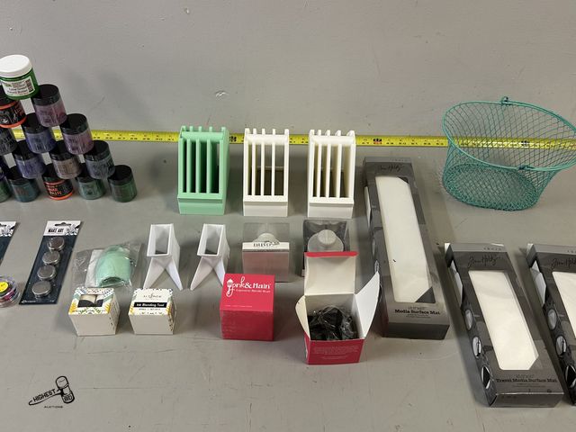 Lot 91-8364 - New TABLE FULL OF CRAFT SUPPLIES - 3 MEDIA SURFACE MATS - 2 INK BLENDING TOOLS - 2 ERGONOMIC BLENDER...