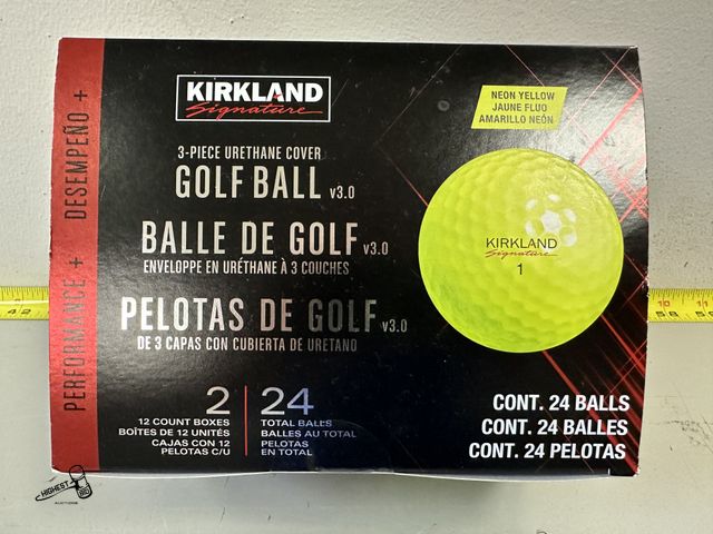 Lot 91-6208 - KIRKLAND SIGNATURE V3.0 YELLOW GOLF BALL - 3 PIECE URETHANE COVER GOLF BALL - 2 DOZEN - 24 COUNT - N...