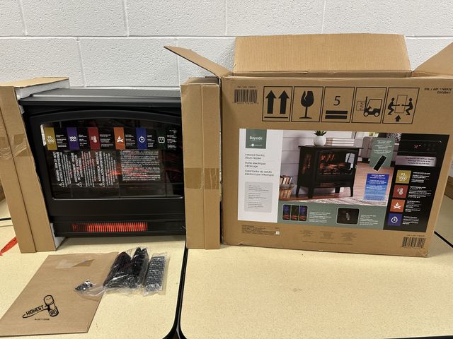 Lot 91-8250 - BAYSIDE FURNISHINGS INFARED ELECTRIC STOVE HEATER - ADD ADDITIONAL HEAT TO ANY ROOM - DIGITAL TEMPER...