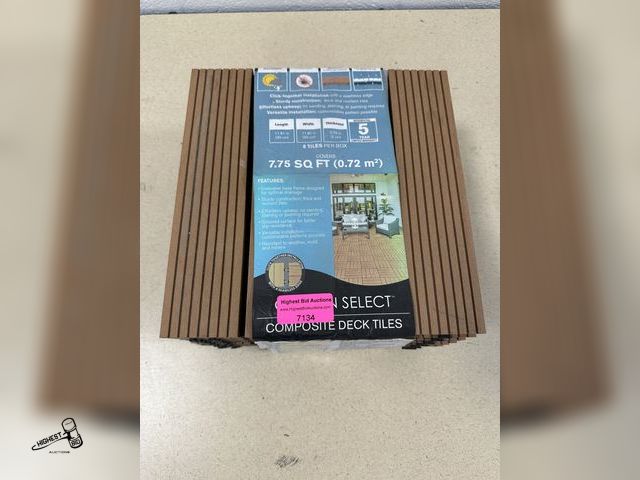 Lot 91-7134 - 8 COMPOSITE DECK TILES - INNOCATIVE BASE FRAME DESIGNED FOR OPTIMAL DRAINAGE - STURDY CONSTRUCTION W...