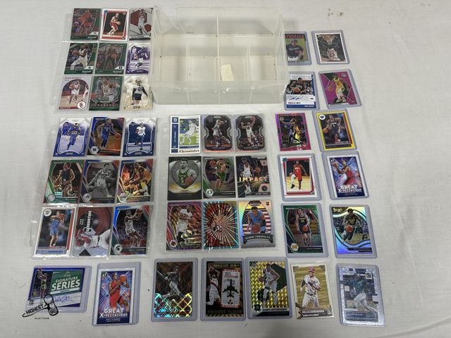 Lot 91-7576 - TRADING CARDS 44 ASSORTED COLLECTORS SPORTING CARDS IN SLEEVES &amp; PLASTIC ORGINIZER