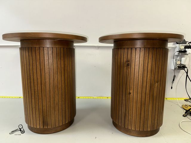 Lot 91-8760 - New MSRP $ 399.00 - Point Cabrillo Round Side Tables, Set of 2