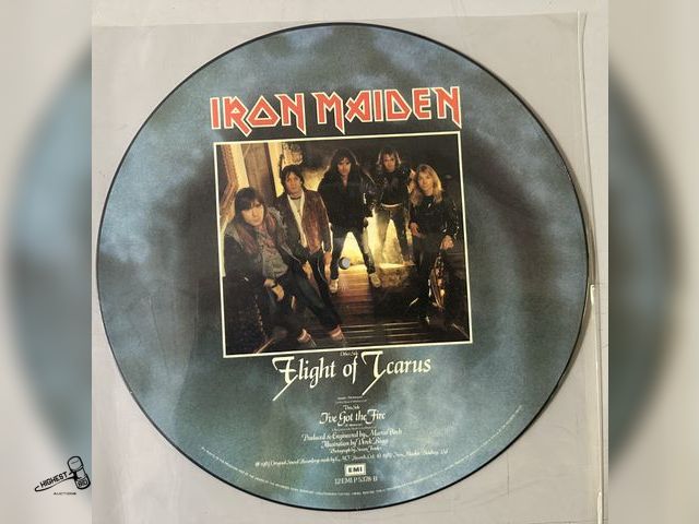 Lot 91-8844 - COLLECTIBLE ITEM VINTAGE "IRON MAIDEN FLIGHT OF ICARUS" PICTURE DISC VINYL RECORD ALBUM BY IRON MAID...