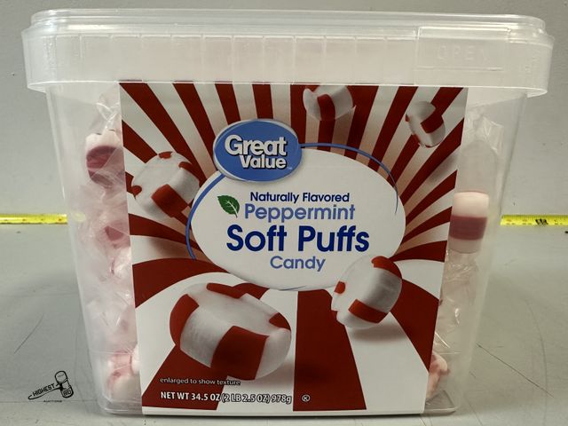 Lot 91-8818 - SOFT PUFFS PEPPERMINT CANDY, UNOPENED 2LBS 2.5OZ. 200 PCS, GOOD TO 3/18/2027