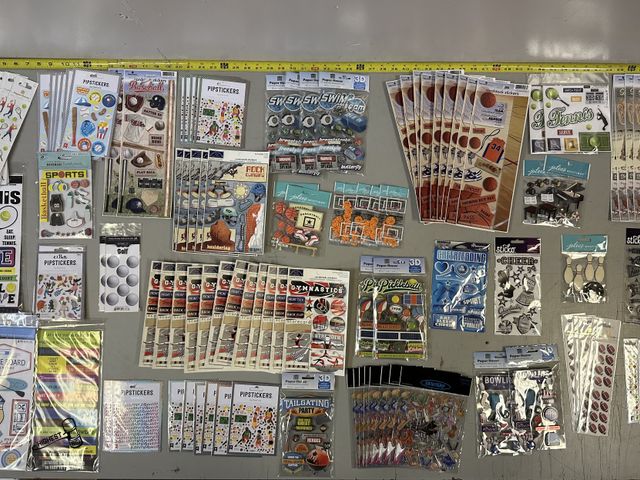 Lot 91-8322 - New SCRAP BOOK STICKERS - 103 NEW PACKAGES - SCHOOL SPORTS &amp; 3D STICKERS