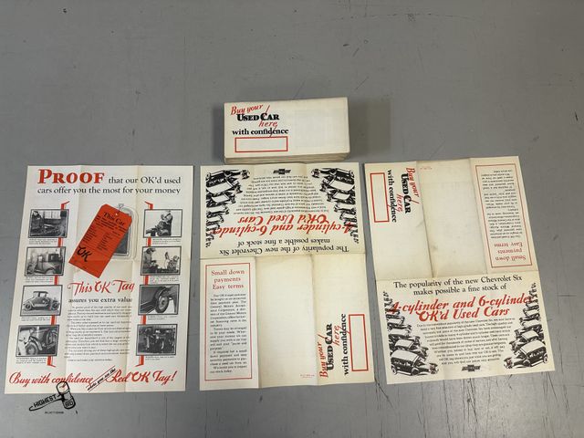 Lot 91-6437 - VINTAGE CHEVROLET ADVERTISEMENT OR BROCHURE - APPROX. 100 - "BUY YOUR USED CAR HERE WITH CONFIDENCE"