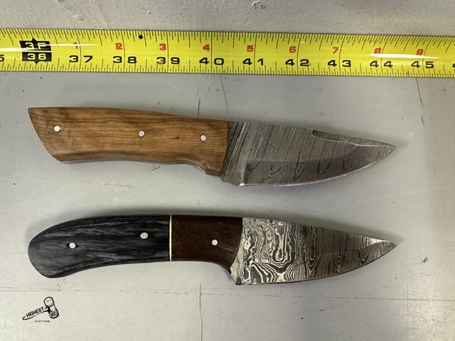 Lot 91-6198 - 2 8" DAMASCUS KNIFES