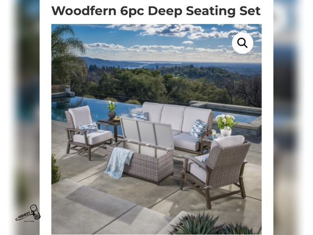 Lot 91-8026 - WOODFERN 6-PIECE DEEP SEATING SET  &amp; 4 PILLOWS