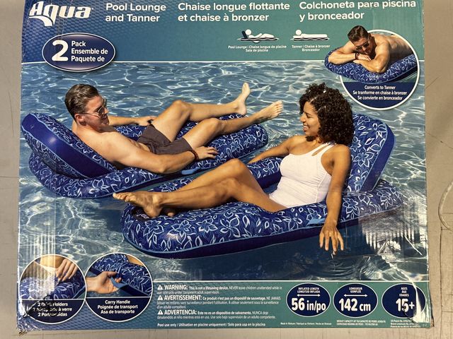Lot 91-9310 - AQUA POOL LOUNGE AND TANNER 2 PACK USED