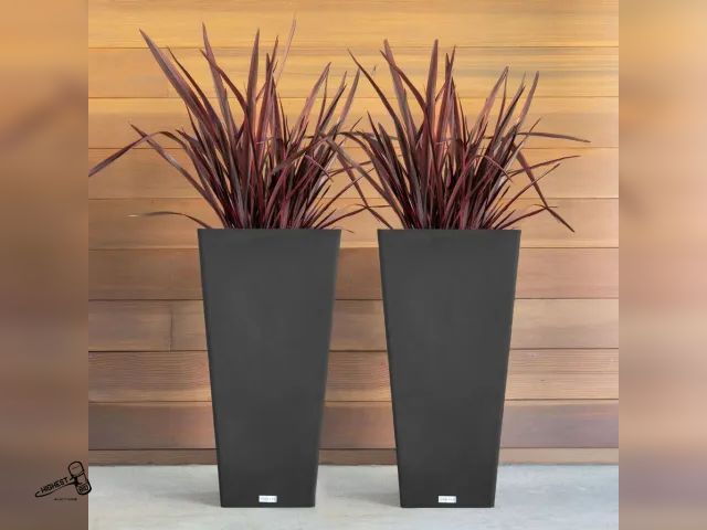 Lot 91-9369 - MSRP $ 99.99 26" Taper Planter by Veradek, 2-pack - Plants Not Included - Made from High-density Pol...